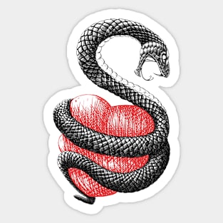 Snake Hugging Heart Sticker